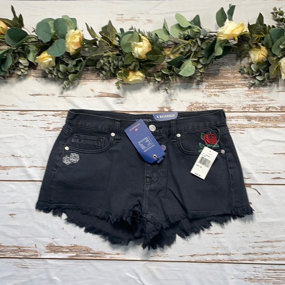 Women's Vigoss Black Raw Hem Jagger Shorts Size 28 - Picture 1 of 2